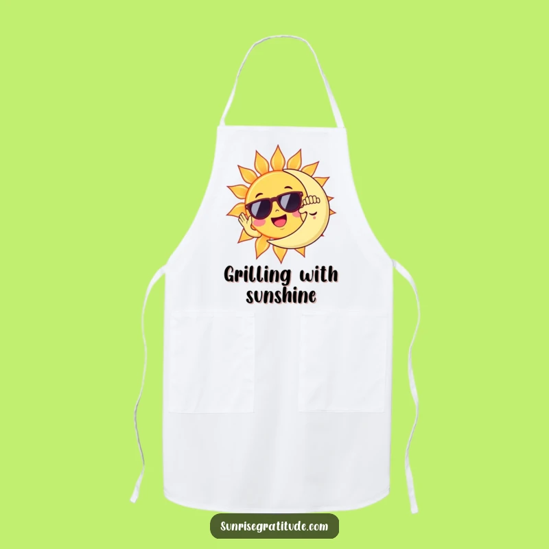 Funny Sun & Moon High Five Apron: Celestial Kitchen Fun, Perfect Funny Gift