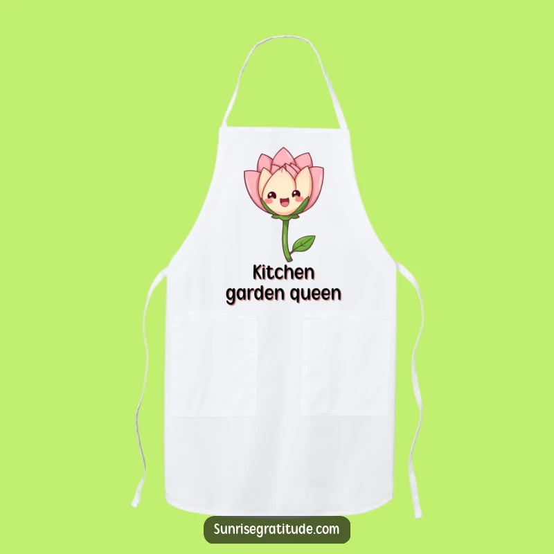 Funny Flower Bud Apron: Garden with Grace, Humorous Gift for Blooming Chefs