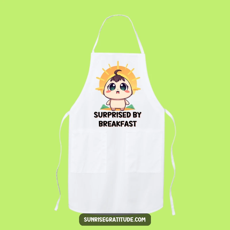 Funny Amazed Sunrise Apron: Cook with Wide-Eyed Wonder