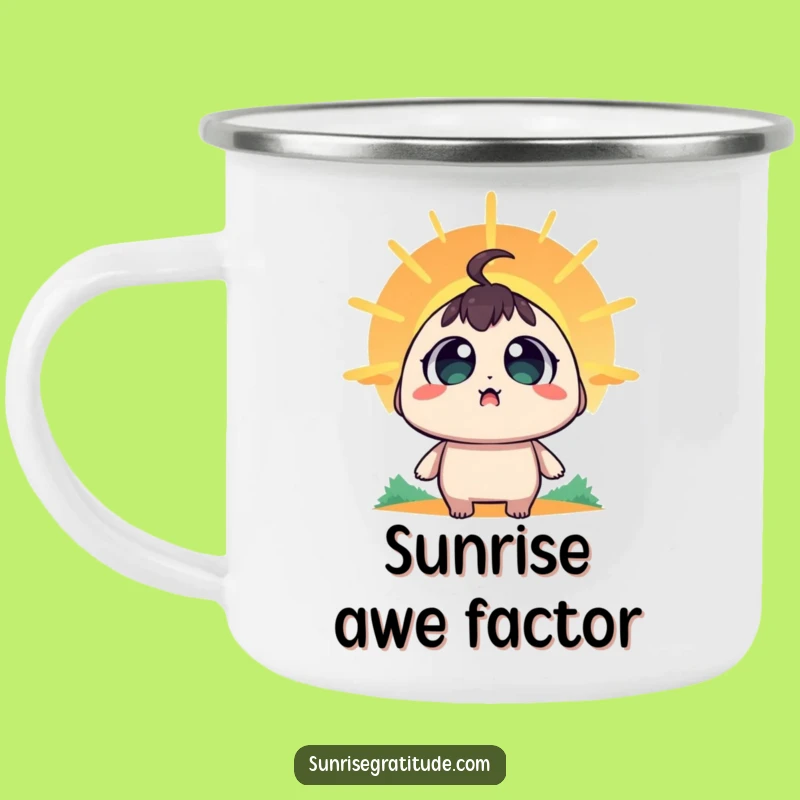 Funny Amazed Sunrise Camping Mug: Your Wonder-Filled Outdoor Companion
