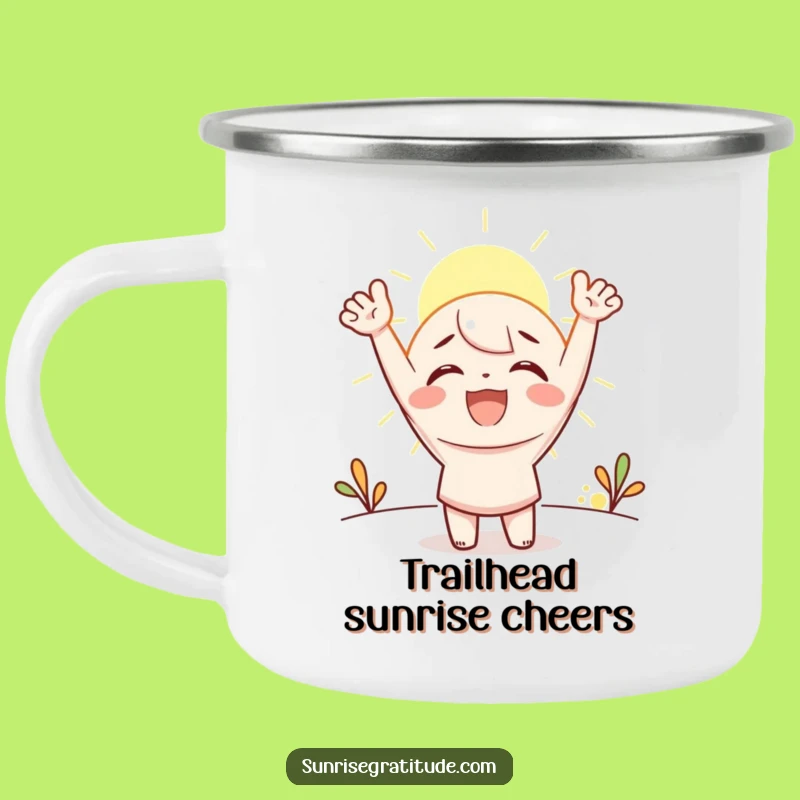 Funny Joyous Sunrise Camping Mug: Your Cheerful Companion Outdoors