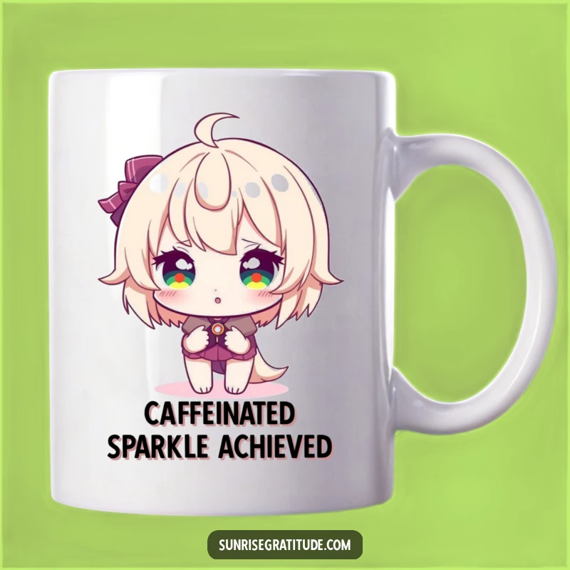 Funny Sparkling Sunrise Eyes Mug: Dazzling Character Morning, Perfect Funny Gift