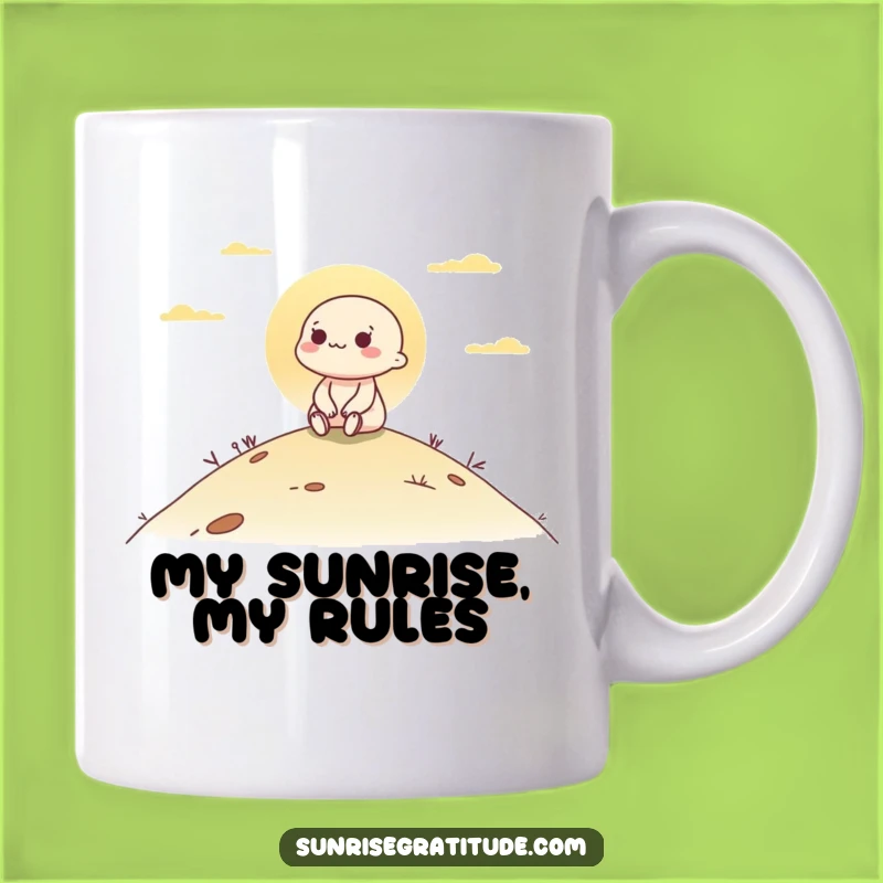 Funny Dawn Watching Character Mug - Peaceful Morning Vibe Funny Gift