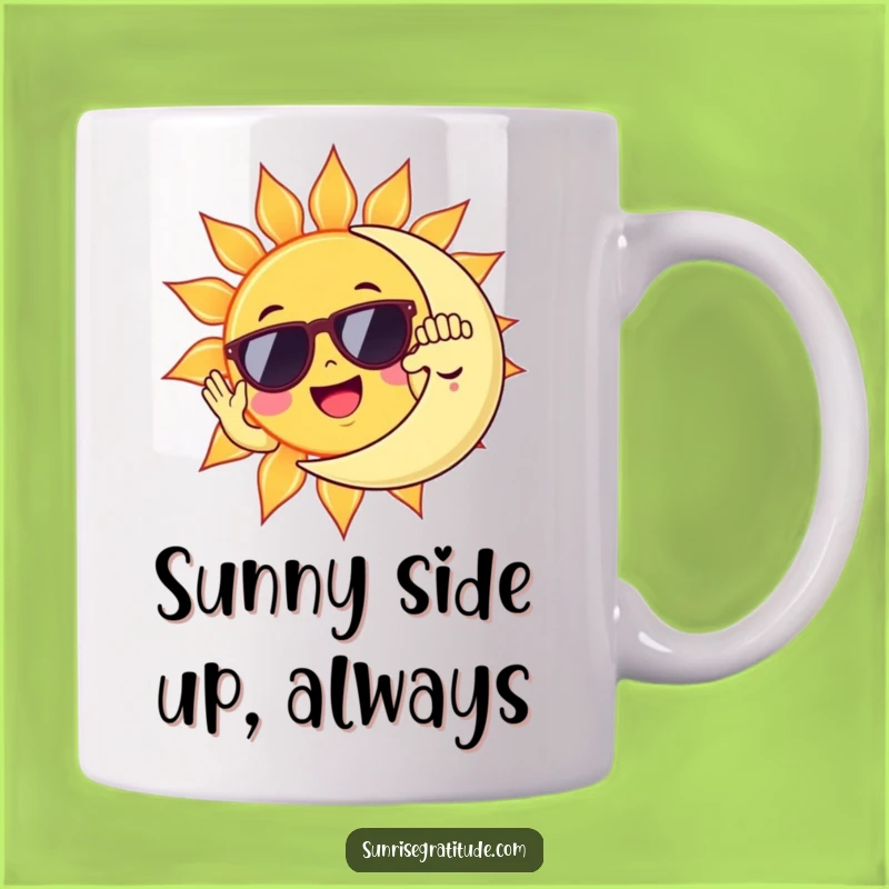 Funny Sun & Moon High Five Mug: Celestial Humor, Perfect Cheerful Gift
