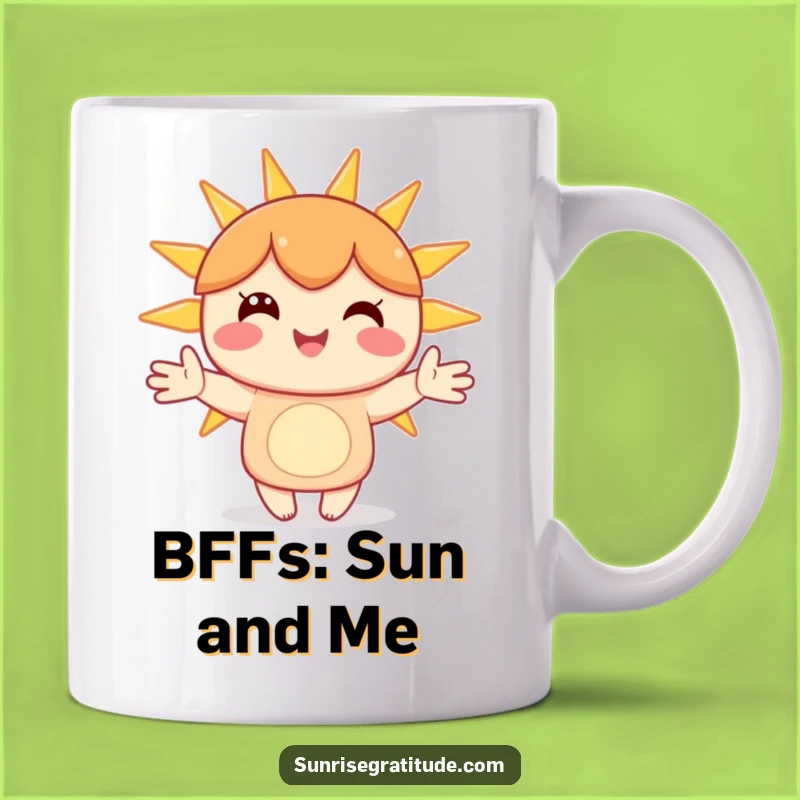 Funny Sunbeam Hug Mug - Happy Character Joyful Gift