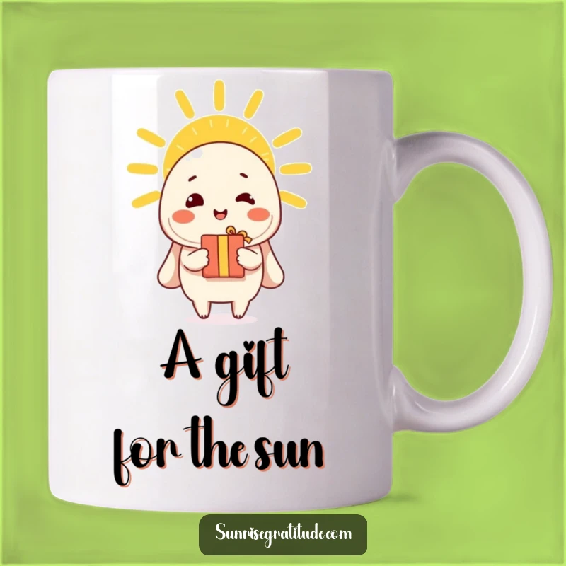 Funny Sunrise Gift Mug - Cheerful Character Morning Offering Gift