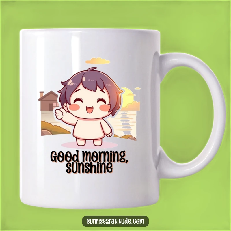Funny Farewell Sun Mug: Smiling Character, Peaceful Funny Gift!