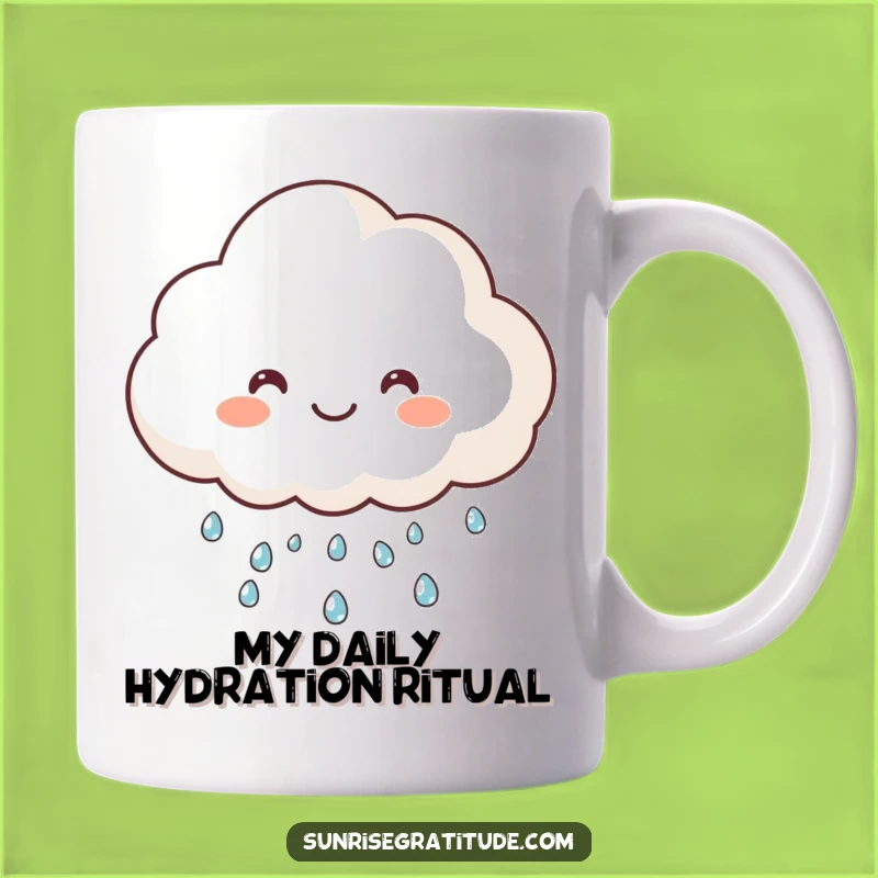 Funny Happy Cloud Dewdrop Mug: Charming Gift for Rain Lovers Who Cherish Joyful Mornings