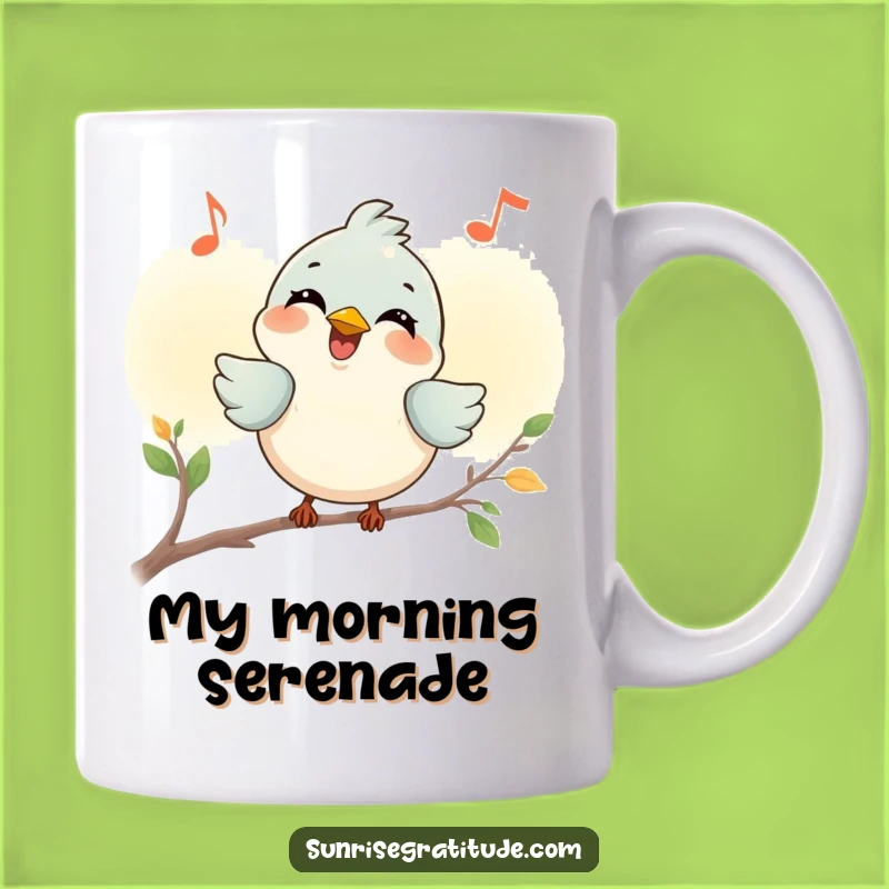 Funny Smiling Bird Mug: Joyful Dawn Tune Gift, Perfect Humorous Addition for Early Risers