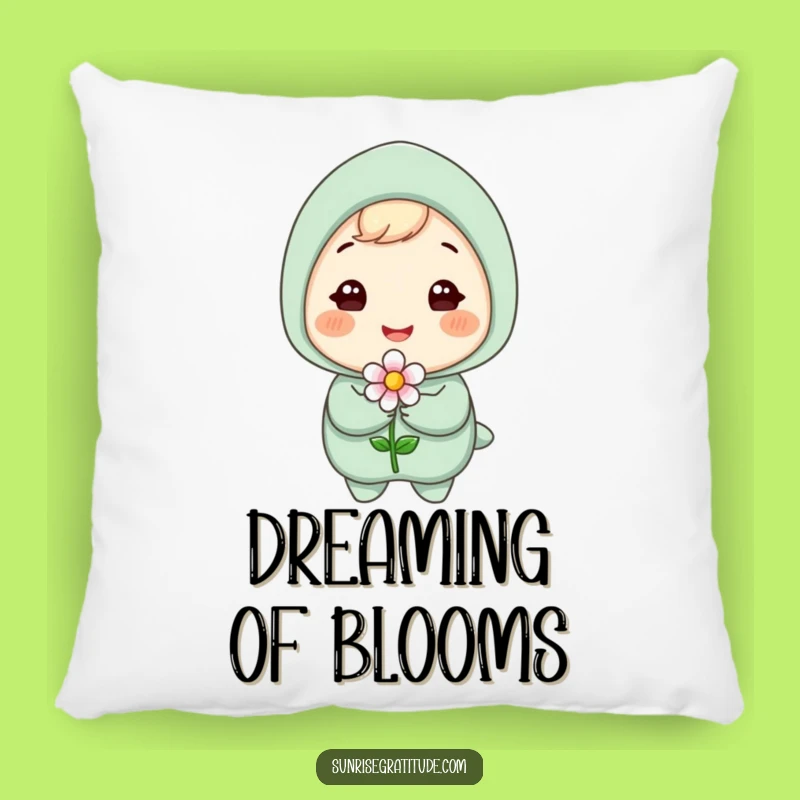 Funny Blooming Flower Pillow: Happy Character Hugging Joy, Cozy Funny Gift