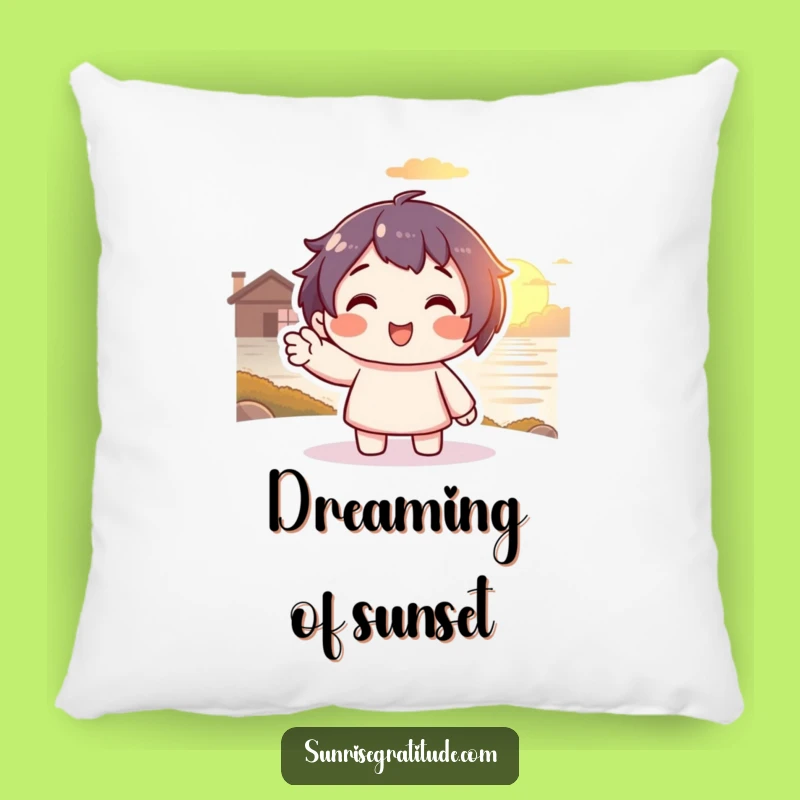 Funny Sunset Peace Pillow: Smiling Comfort, Adorable Funny Gift!