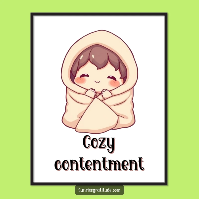 Cozy Character Digital Print: Instant Serene Art for Your Space!