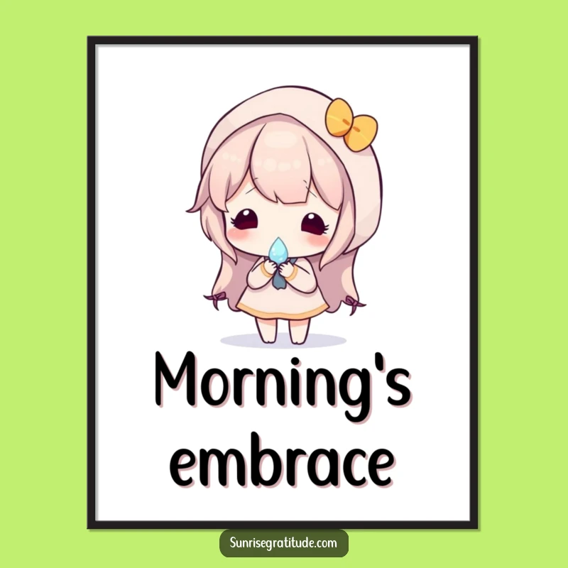 Sunrise Dewdrop Digital Art: Serene Reflection, Instant Funny Gift Download!