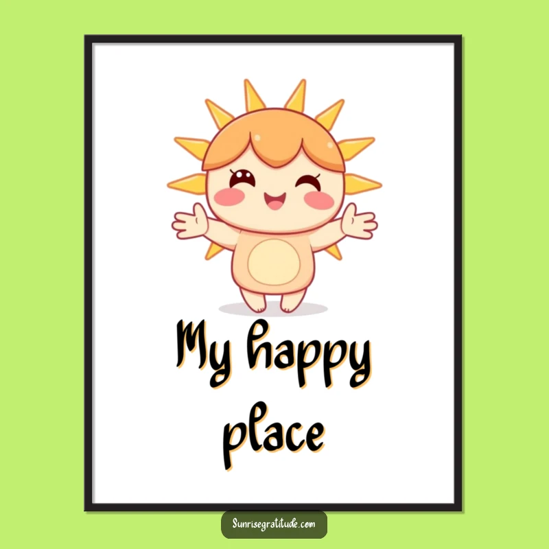 Funny Sunbeam Happiness Digital Art - Happy Character Wall Decor Gift
