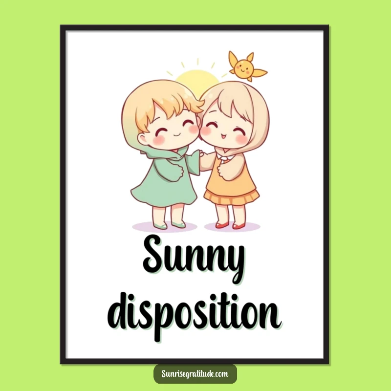 Sunshine Sharing Digital Art: Warm Connection, Instant Funny Gift Download!