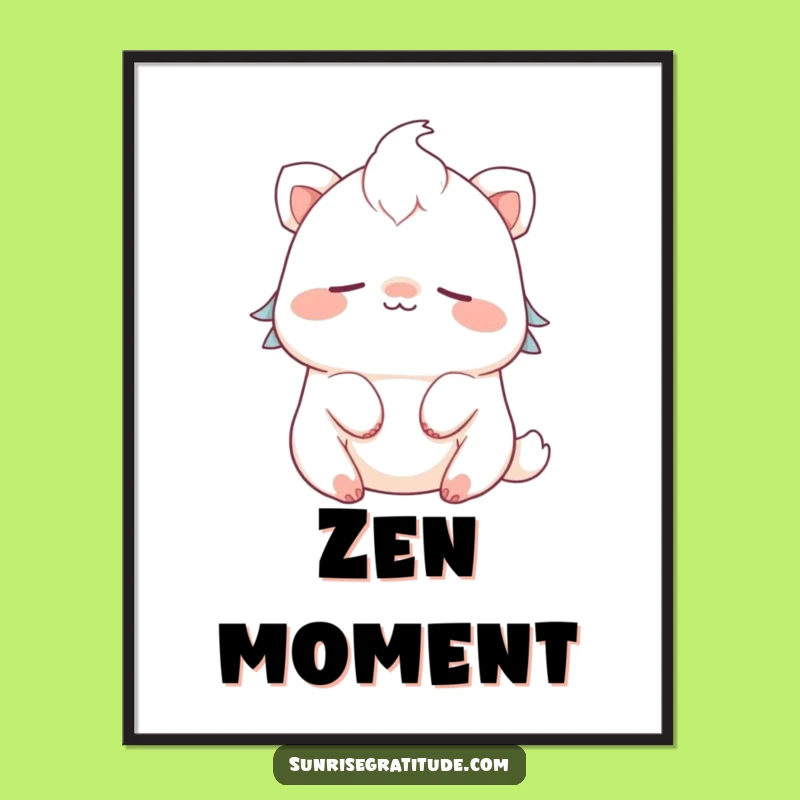 Funny Peaceful Creature Digital Art: Bring Serene Humor to Your Decor