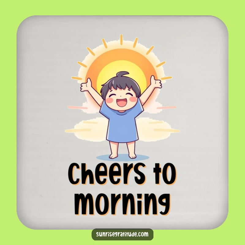 Sunrise Joy Coaster: Protect Surfaces with Funny Optimism!