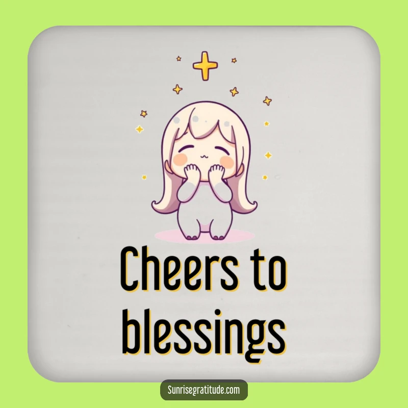 Funny Grateful Sunrise Coasters: Protect Surfaces with Thankful Art