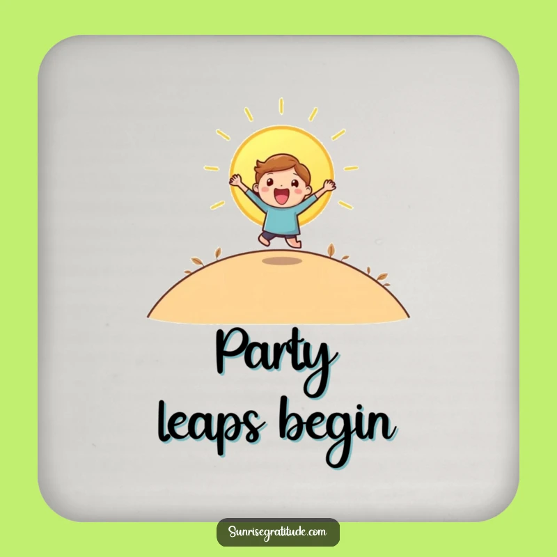 Funny Leap Coaster - Playful Character Sunrise Drink Gift