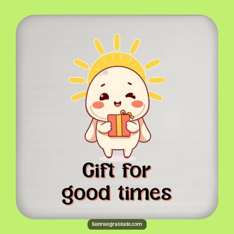 Funny Gift Coaster - Cheerful Character Morning Sun Gift