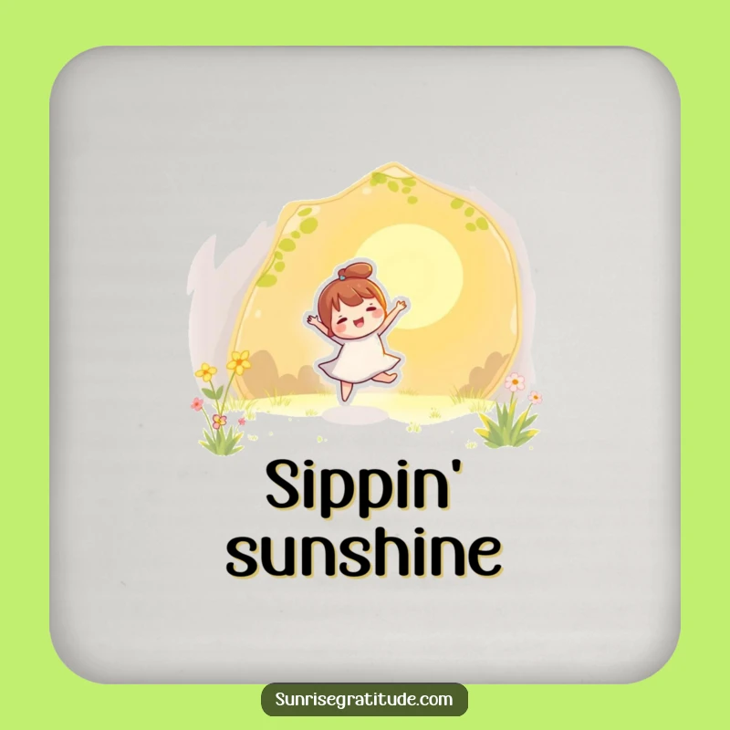 Funny Sunbeam Dance Coaster - Playful Surface Protector Funny Gift