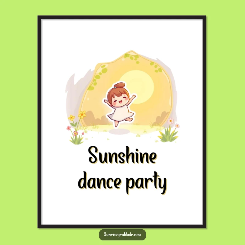 Funny Sunlight Dance Poster - Character's Joyful Rays Art Funny Gift