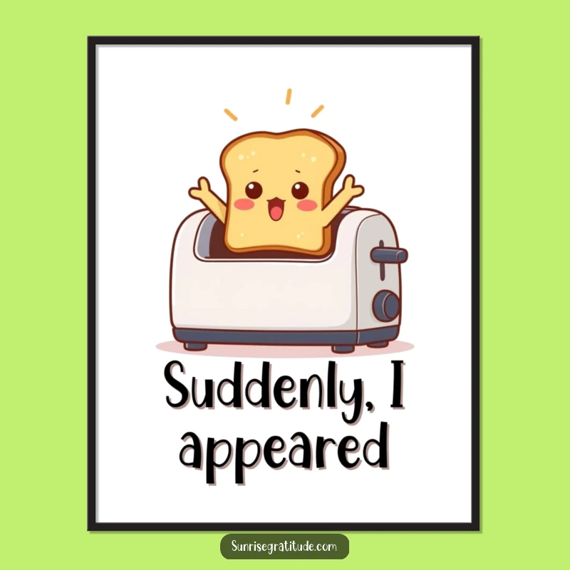 Funny Surprised Toast Poster: Brighten Your Walls with This Hilarious Breakfast Art!