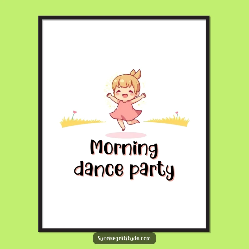 Funny Morning Dancer Poster - Vibrant Golden Light Art, Hilarious Wall Decor Gift