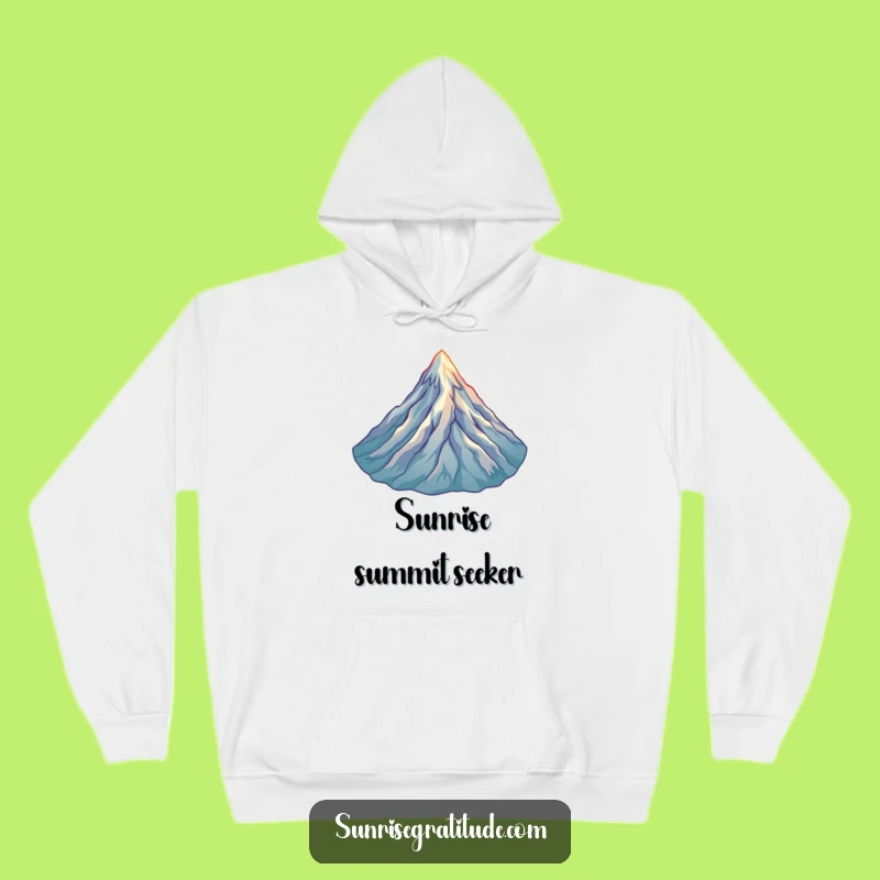 Cozy Funny Mountain Peak Hoodie: Sunrise Warmth, Perfect Adventure Gift
