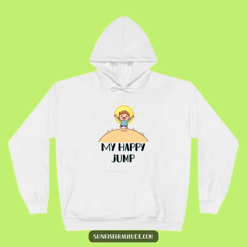 Funny Energetic Leap Hoodie - Playful Character Sunrise Comfort Gift