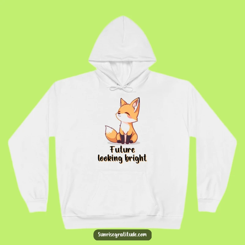 Funny Serene Fox Hoodie: Cozy Horizon Gazing Sweatshirt, Warm & Humorous Gift