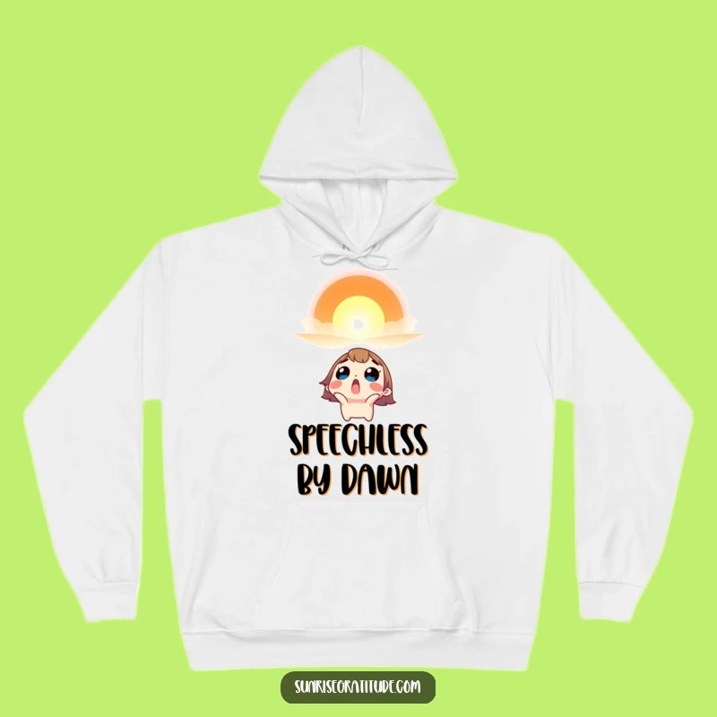 Funny Awe-Inspired Hoodie - Surprised Character Sunrise Comfort Gift