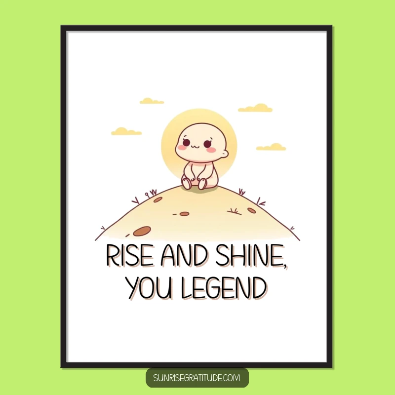 Free Printable Wall Art: Peaceful Dawn Character, Funny Downloadable Art for Your Home