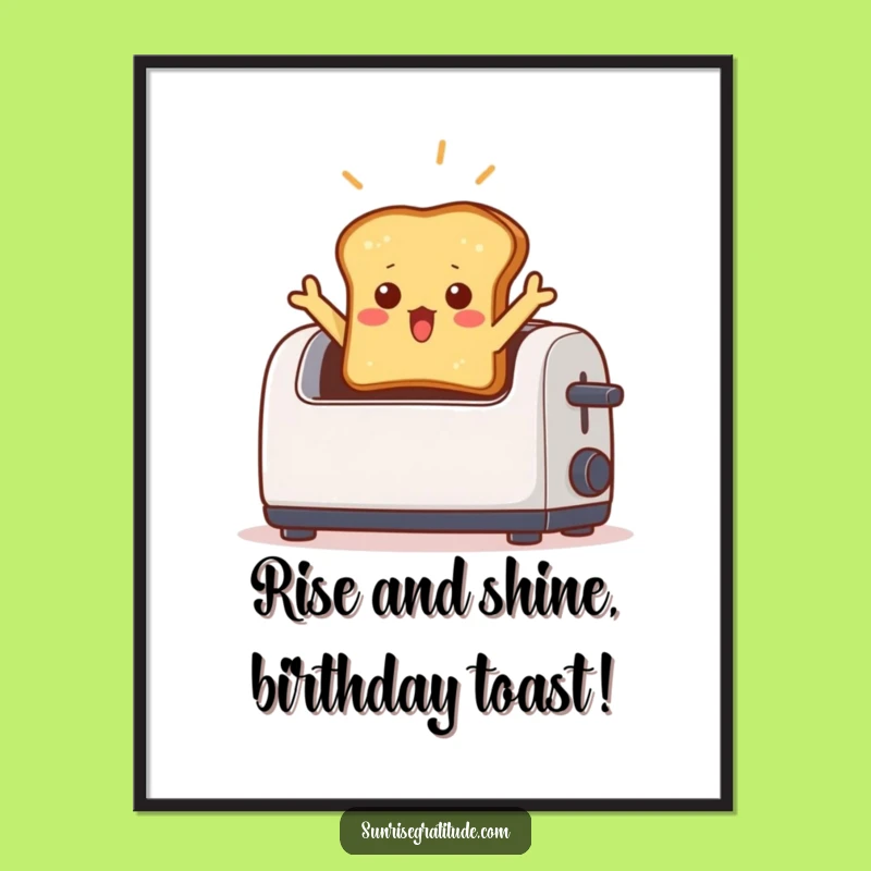 Funny Free Printable Wall Art: Surprised Toast Celebration! Unique Downloadable Art for Kitchen Decor