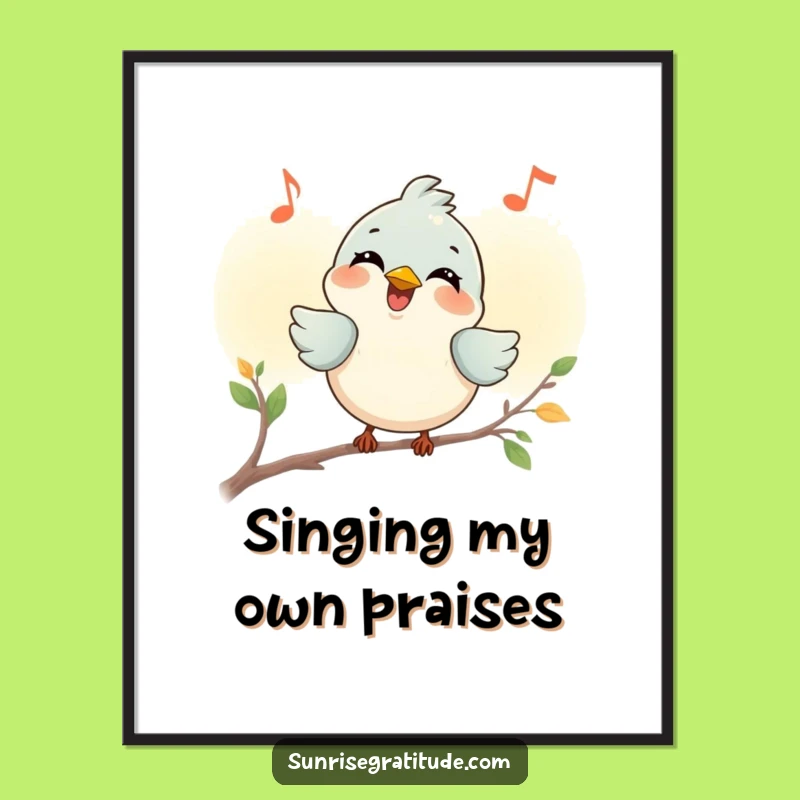 Free Printable Wall Art: Happy Bird Song Art, Downloadable Decor