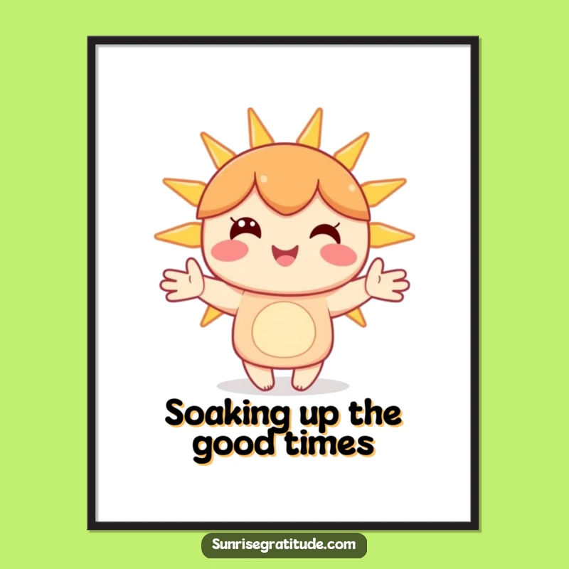 Funny Free Printable Wall Art: Happy Character Sunbeams Humorous Downloadable Art