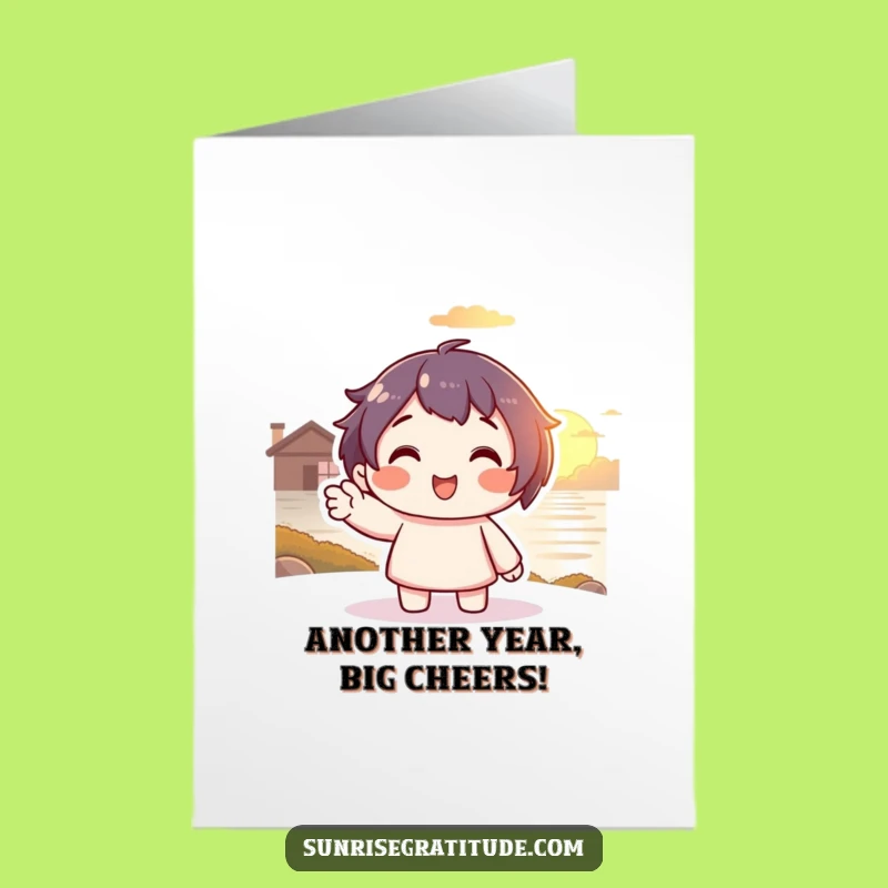 Free Printable Birthday Card: Sunset Farewell, Warm Wishes Downloadable Gift