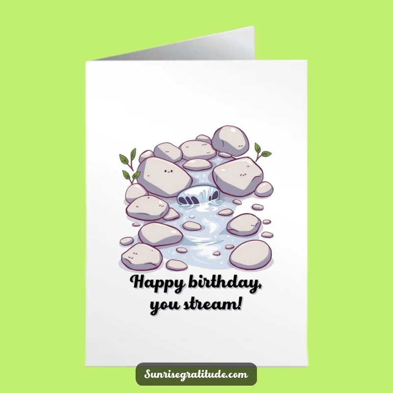 Free Printable Birthday Card: Bubbling Stream Fun, Cheerful Downloadable Greeting