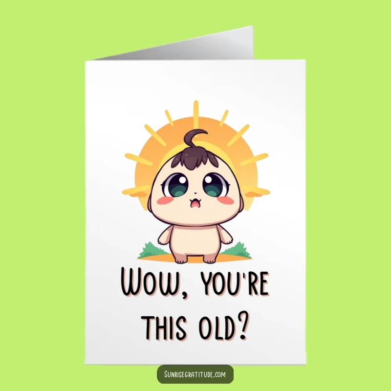 Free Printable Birthday Card: Sun Surprise, Amazed Eyes, Funny Downloadable Gift
