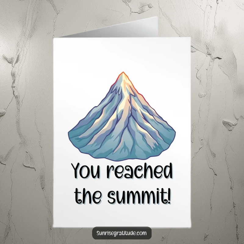 Triumphant Free Printable Congratulations Card: Mountain Peak First Light, Symbolizing Success, Grand Congrats, DIY Present