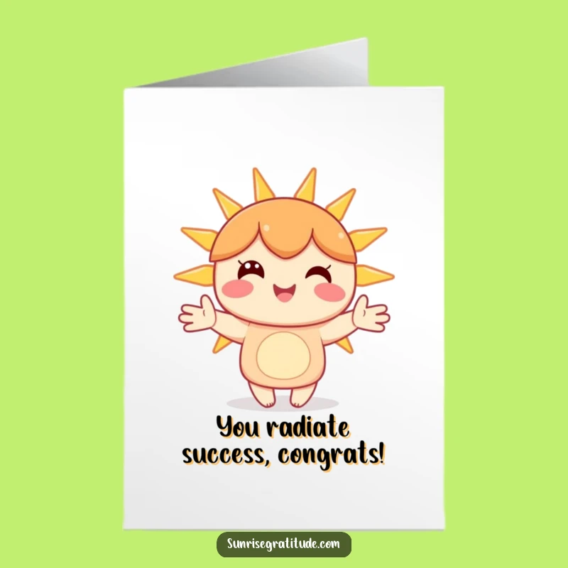 Free Printable Congrats Card: Happy Character Sunbeams Funny Downloadable Gift