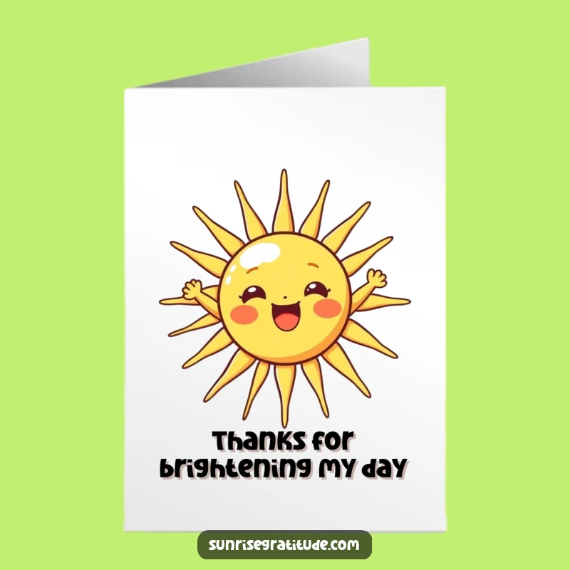 Free Printable Sun Thank You Card: Warm Wishes DIY Downloadable Gift