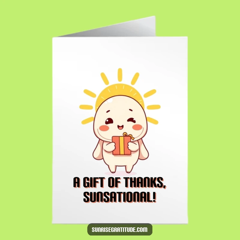 Free Printable Thank You Card: Cheerful Character Sun Gift Funny Downloadable Gift