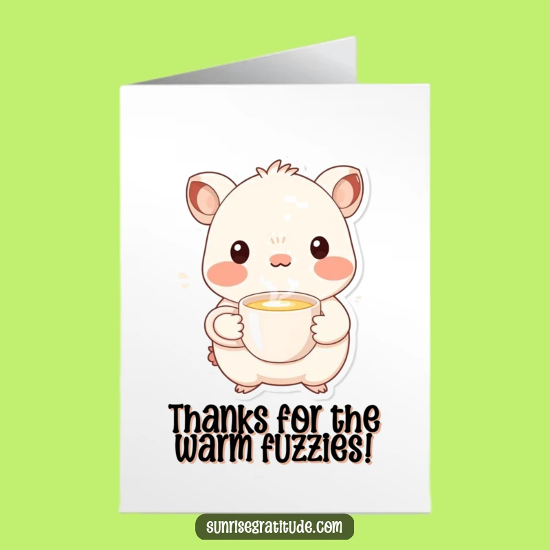 Free Printable Thank You Card: Cozy Creature, Funny Downloadable for Gratitude