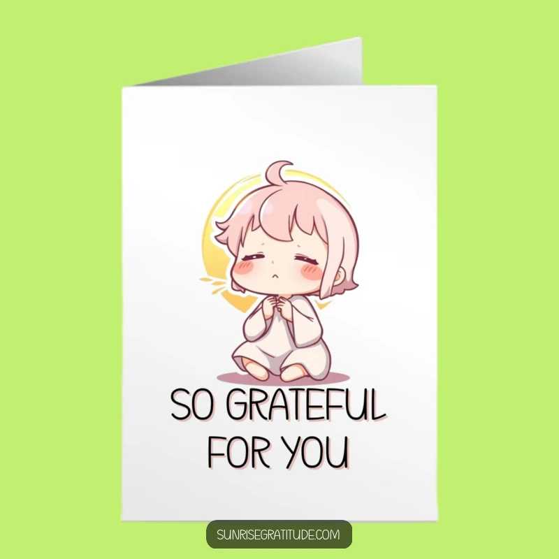 Free Printable Thank You Card: Peaceful Sunrise Funny Character Downloadable Gift