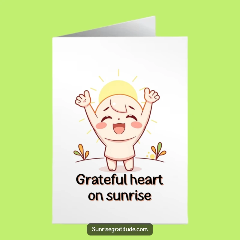 Free Printable Thank You Card: Sunrise Joy Expressed, Funny Downloadable Gift of Gratitude