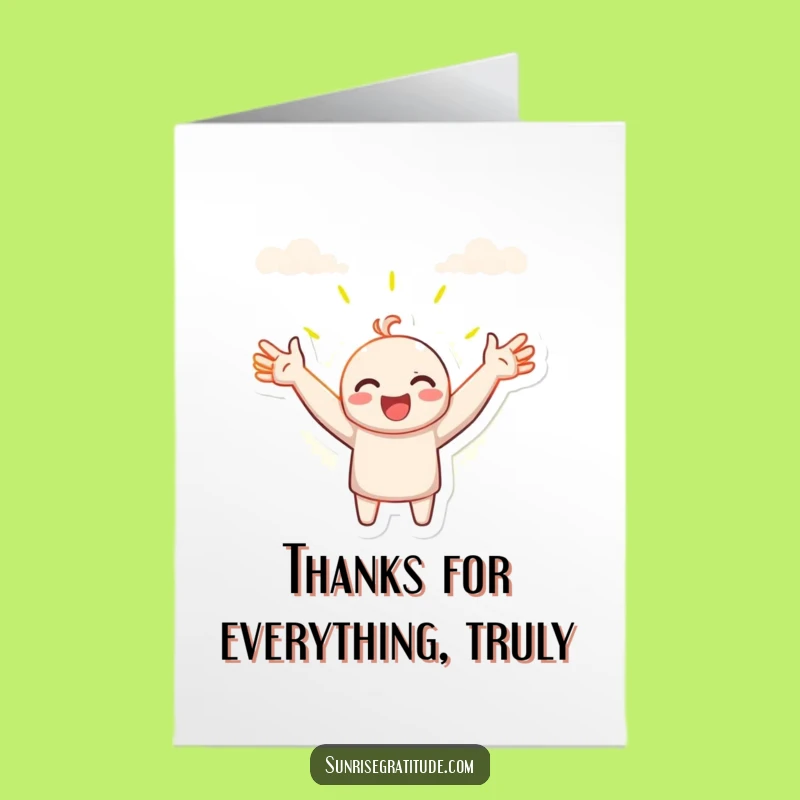 Free Printable Thank You Card: Embrace Gratitude Funny Character Downloadable Gift