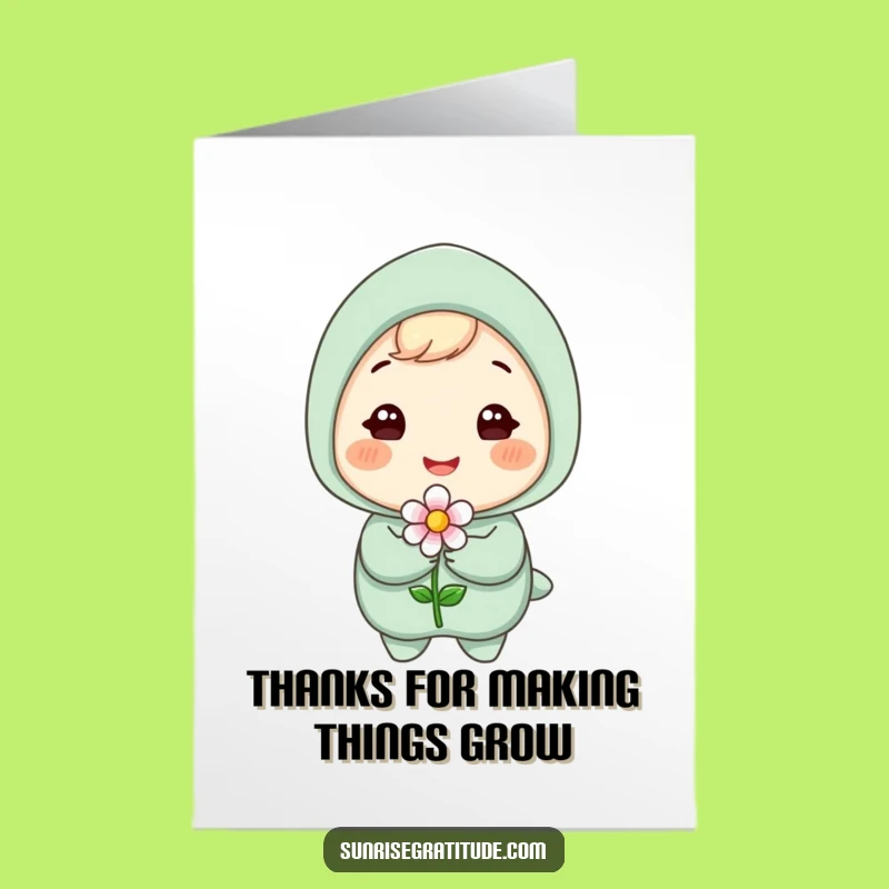 Free Printable Thank You Card: Gleeful Flower Giver, Funny Downloadable Gift