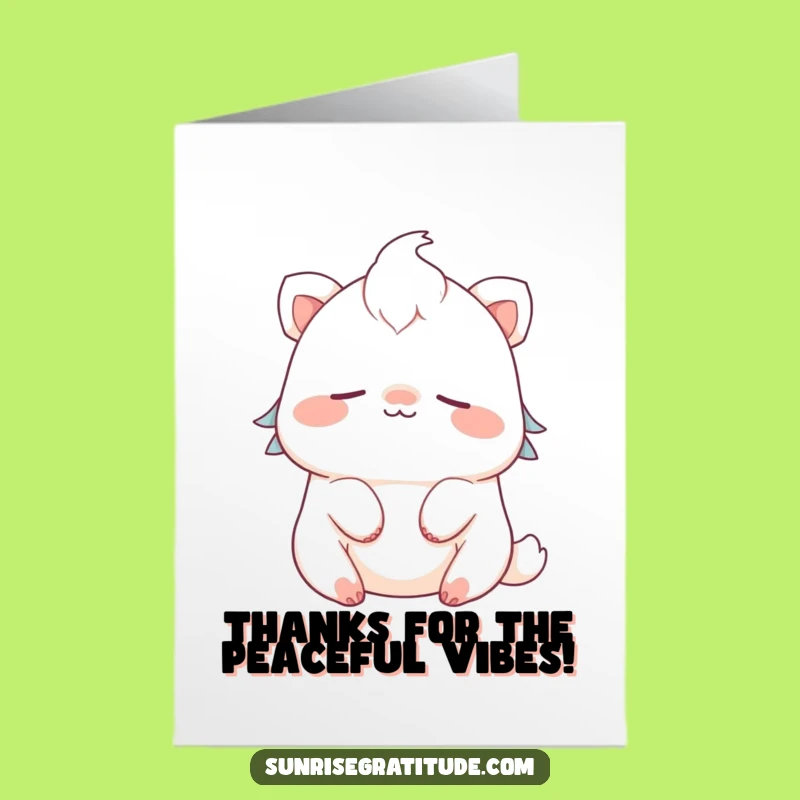 Free Printable Thank You Card: Peaceful Creature, Zen Downloadable for Gratitude