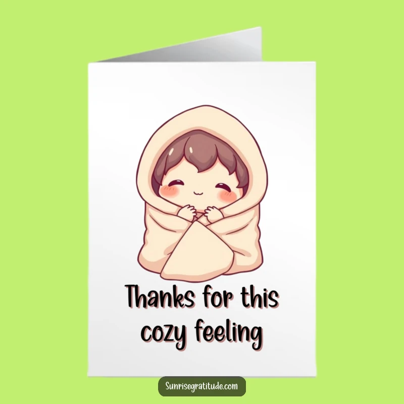 Free Printable Cozy Thanks Card: Sweet Downloadable Greeting for Gratitude